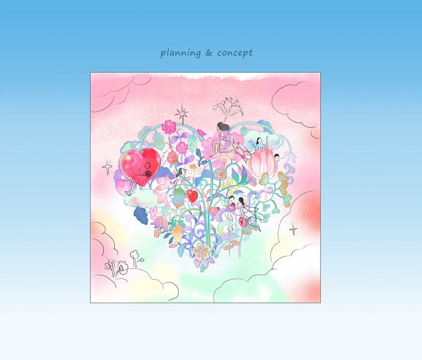 Image 12: Media Art animation Moving Image mmmeari spring flower drawing heart Love garden LED art