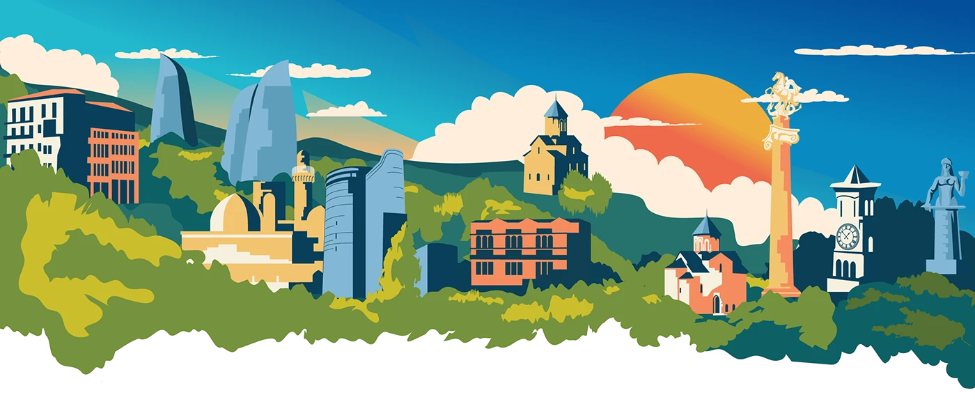 Image 11: ady AzerbaijanRailways Tblisi baku gif animation vector art cityillustration railway Landscape