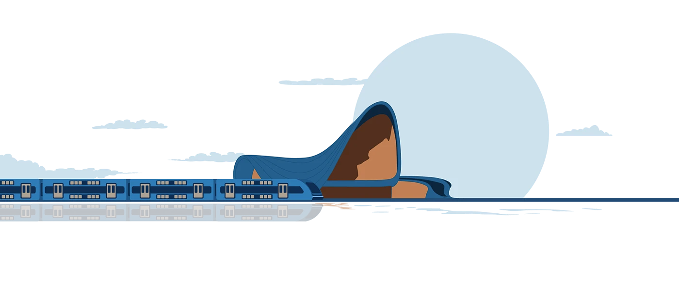 Image 26: ady AzerbaijanRailways Tblisi baku gif animation vector art cityillustration railway Landscape
