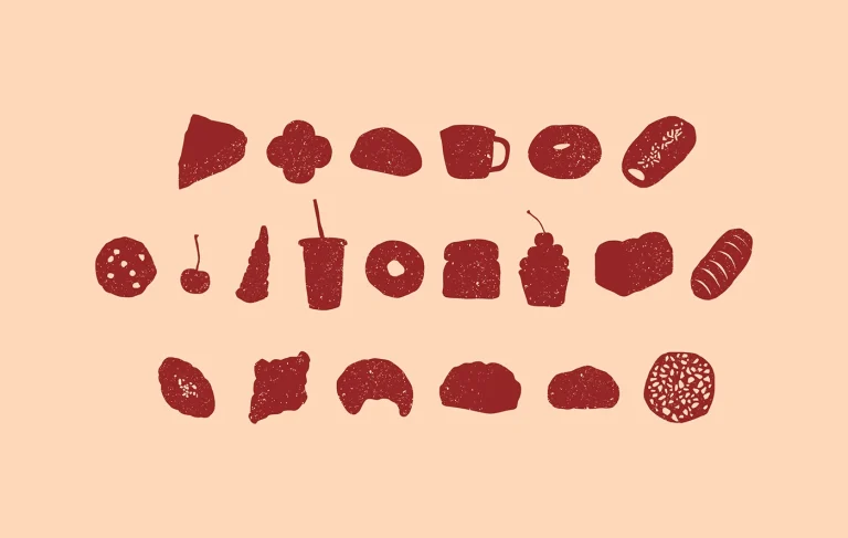 Cocomoco Bakery & Coffee Embraces Minimalism with a Tactile Identity System - Image 5: Cocomoco pastry stamp system graphic design branding
