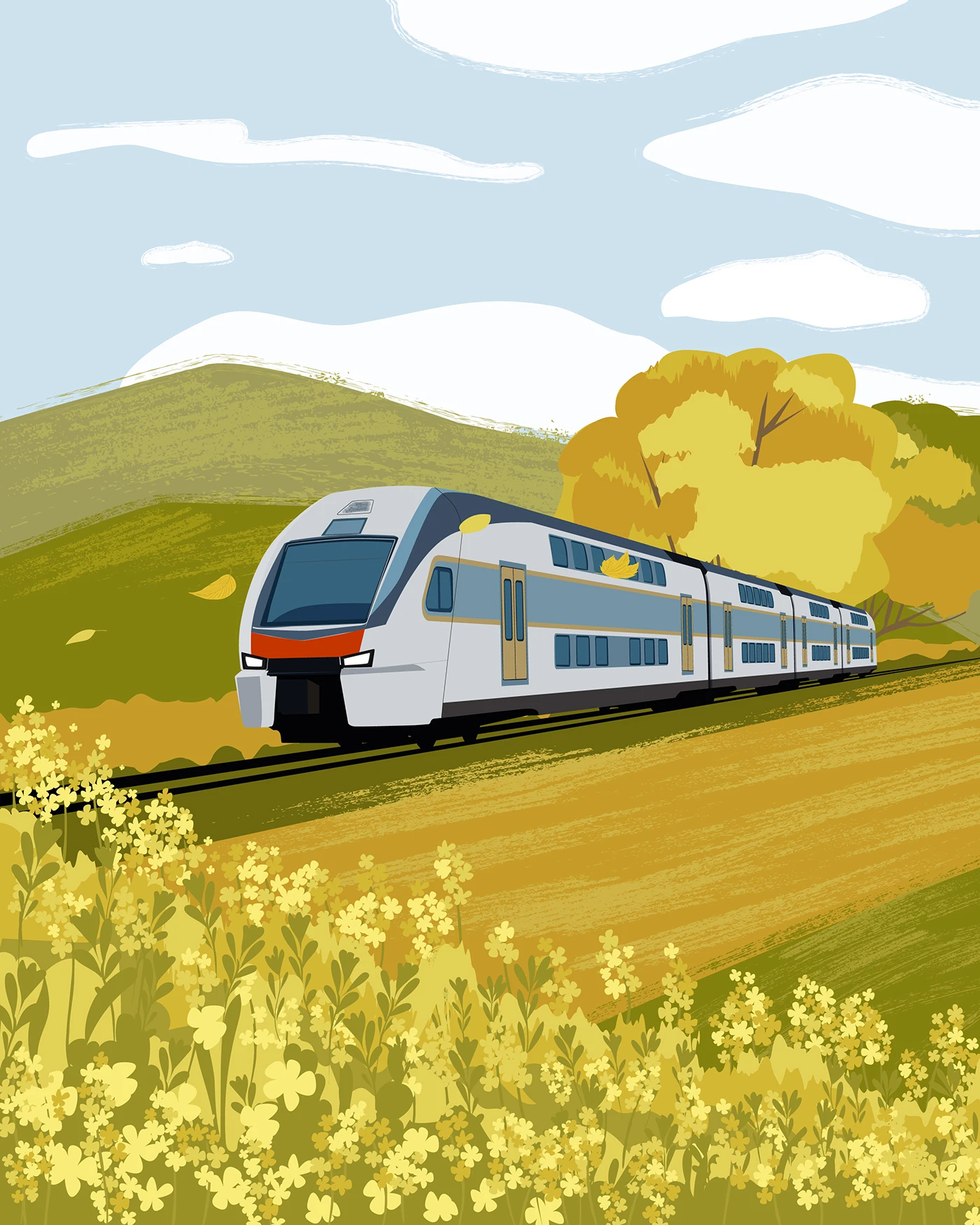 Image 22: ady AzerbaijanRailways Tblisi baku gif animation vector art cityillustration railway Landscape