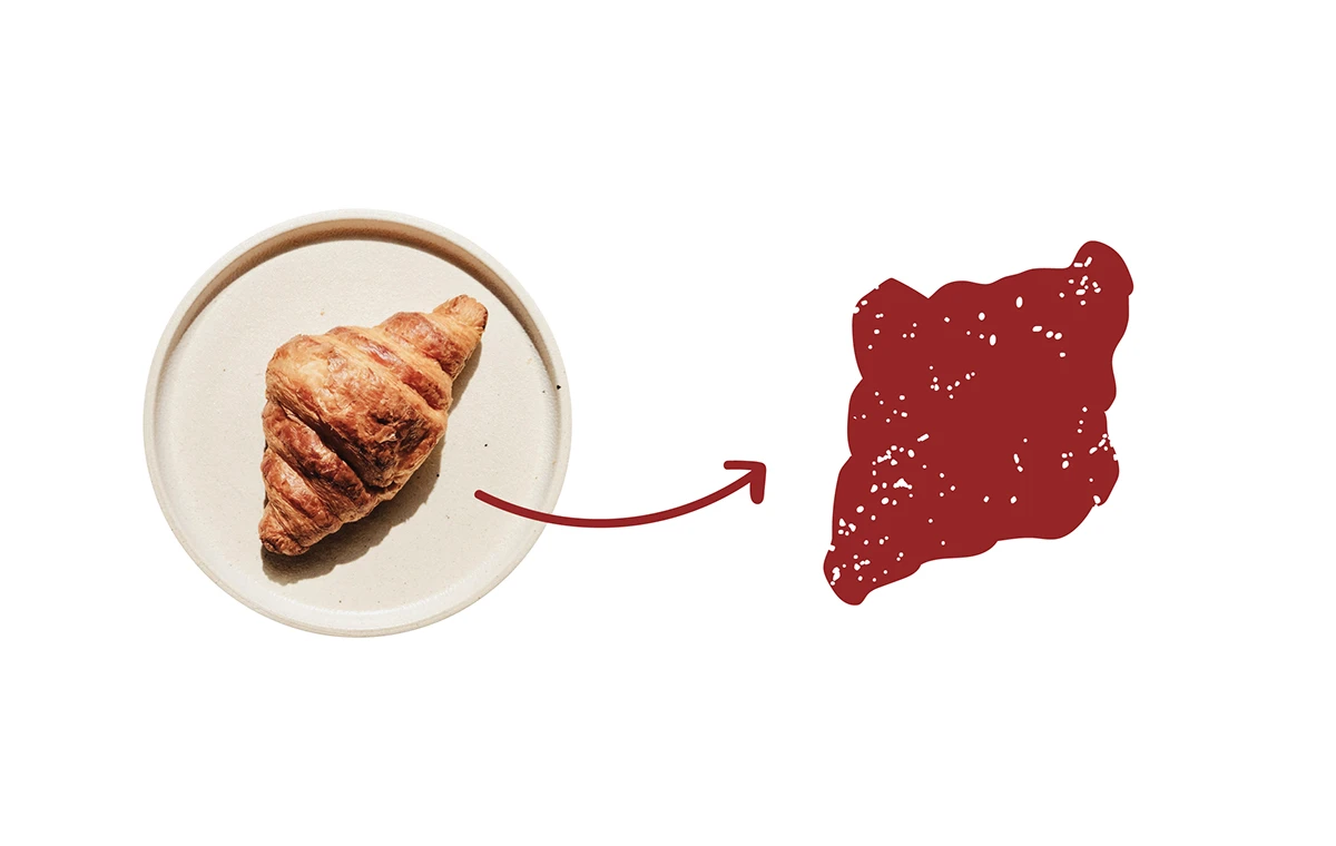 Image 4: Cocomoco croissant stamp icon design details branding
