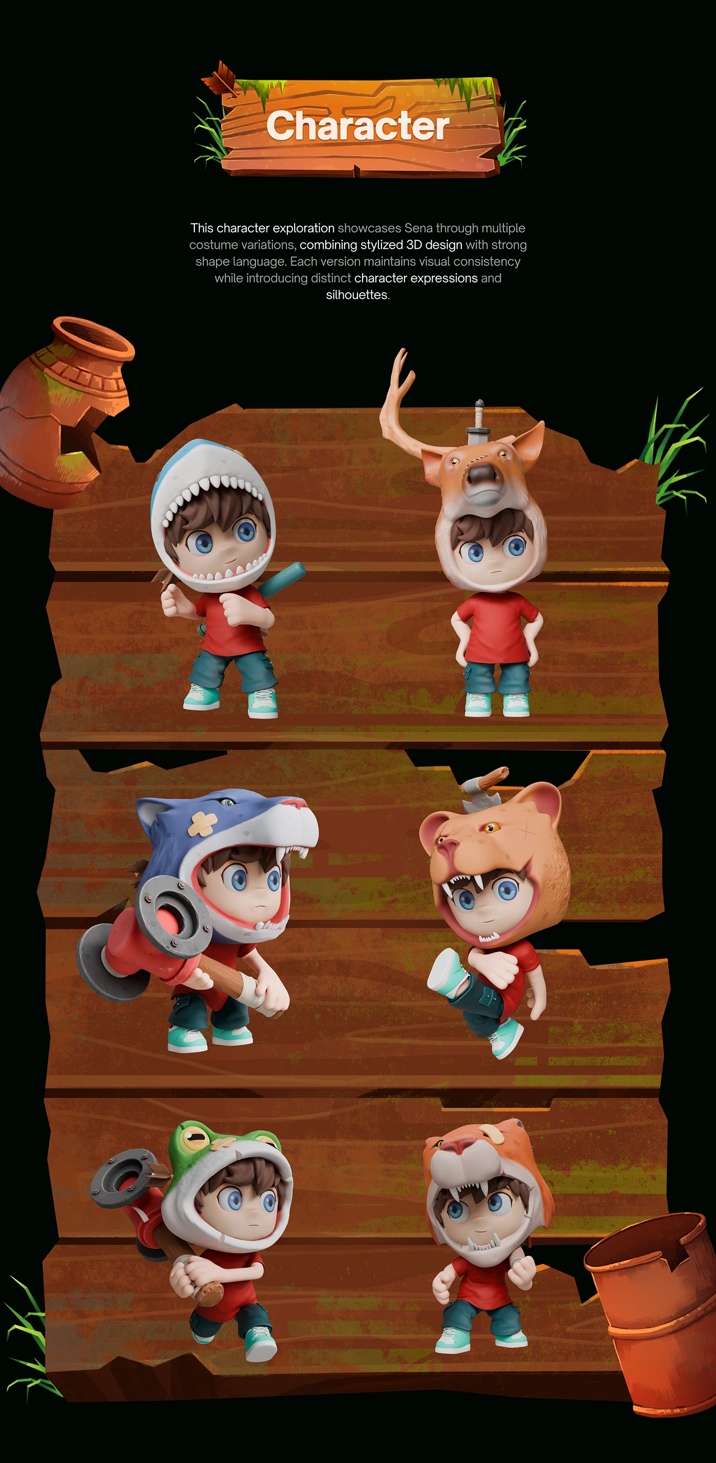 Image 4: ILLUSTRATION Character design cartoon digital illustration 3d modeling concept art design game design 3D monster