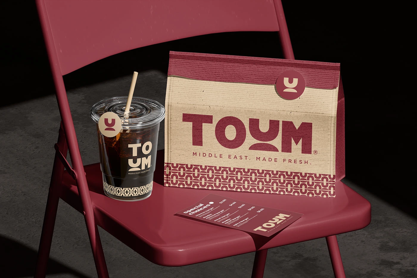 Image 3: TOUM packaging box and takeaway wrap detail by Kashyap Bhatt