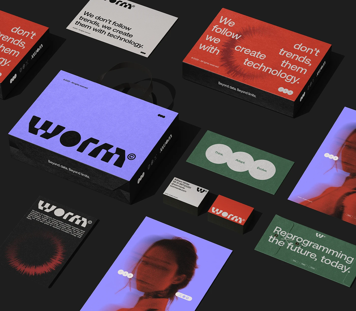 Image 9: WORM branding identity detail 8