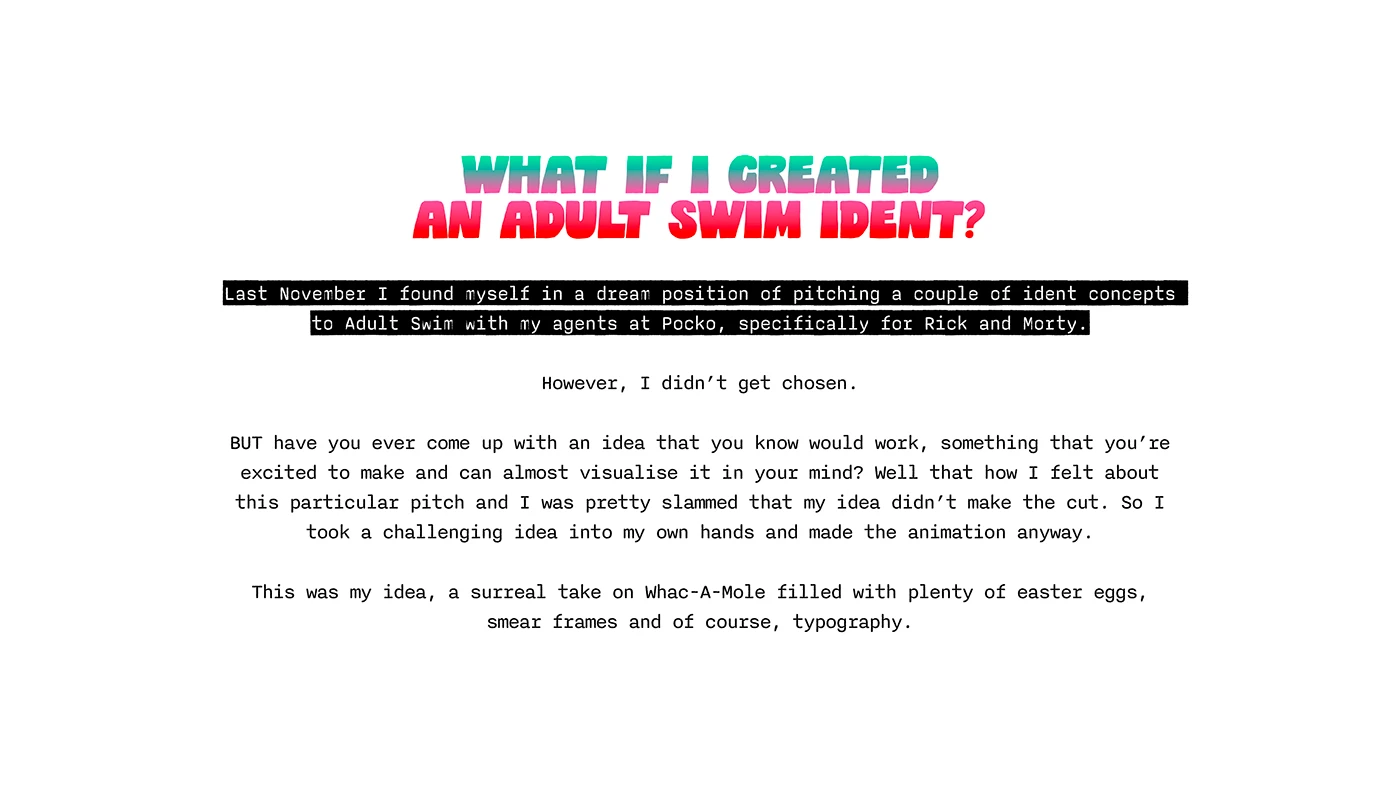Image 2: Adult Swim Ident motion design motion graphics ILLUSTRATION Character design rick and morty typography lettering surreal