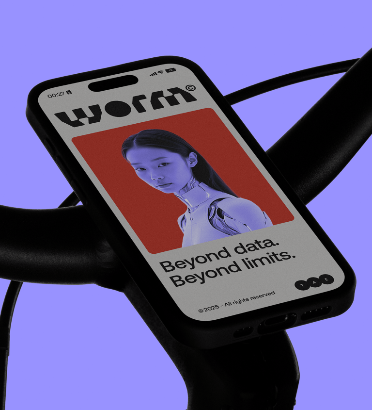 Jonas Bombardelli’s Bold and Raw Branding Identity for WORM - Image 1: WORM branding identity graphic hero mockup
