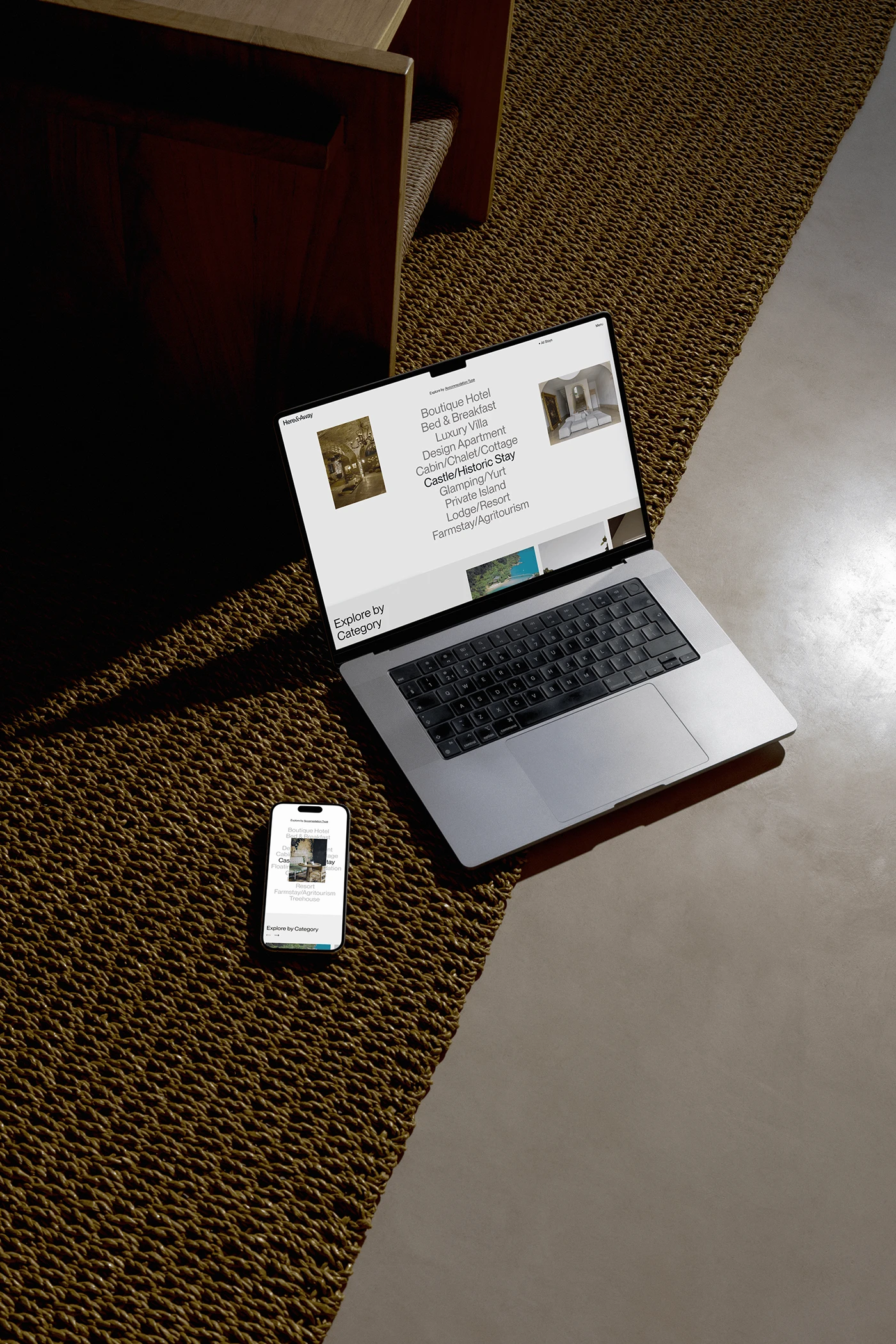 Image 11: Here Away travel platform ui ux detail 10