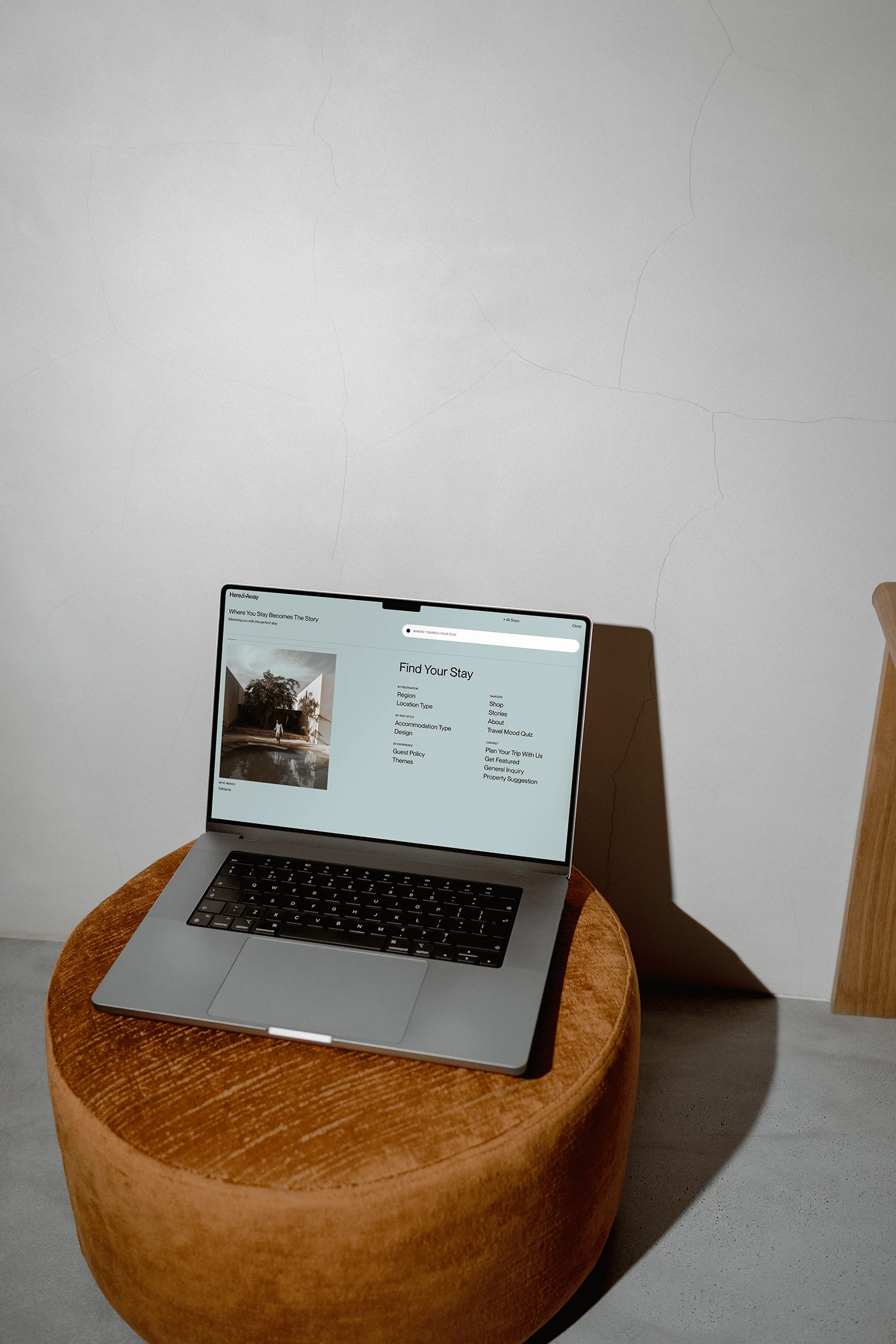 Image 4: Here Away travel platform ui ux detail 3