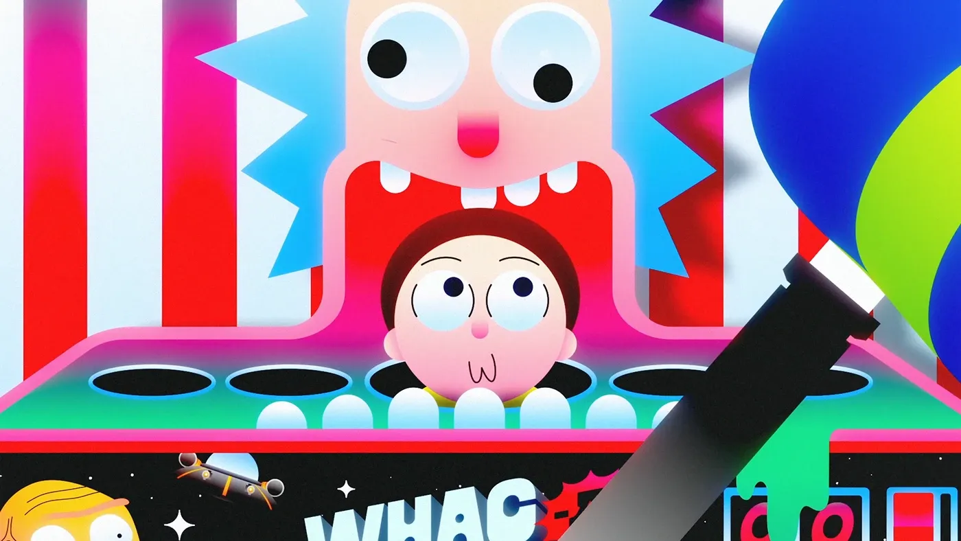 Whac-A-Morty: A Playful Motion Design Ident for Adult Swim