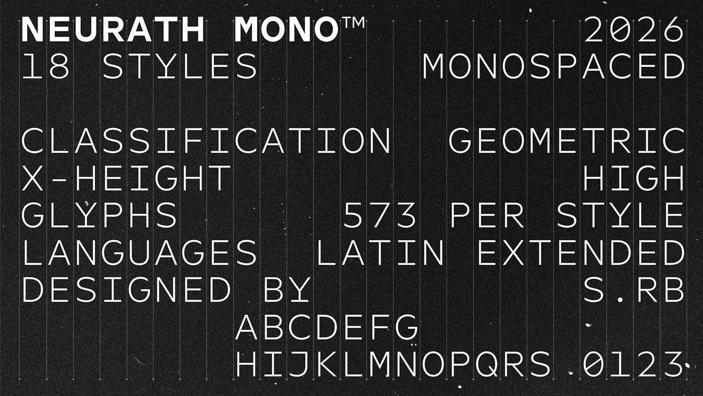 Image 4: Neurath Mono Type Family typography specimen weight detail 3