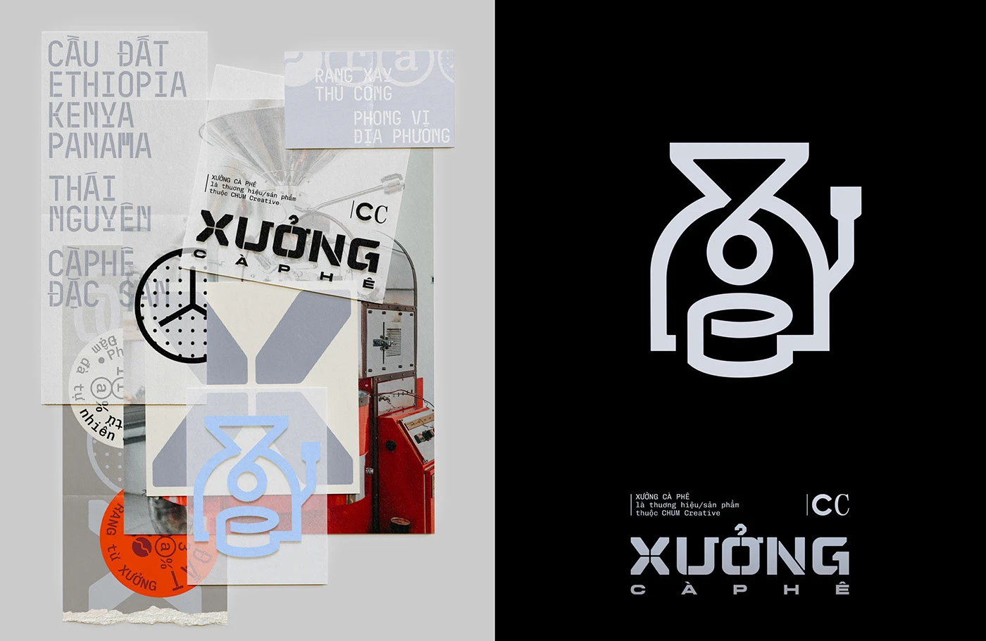 Image 5: Xuong Caphe branding packaging graphics layout