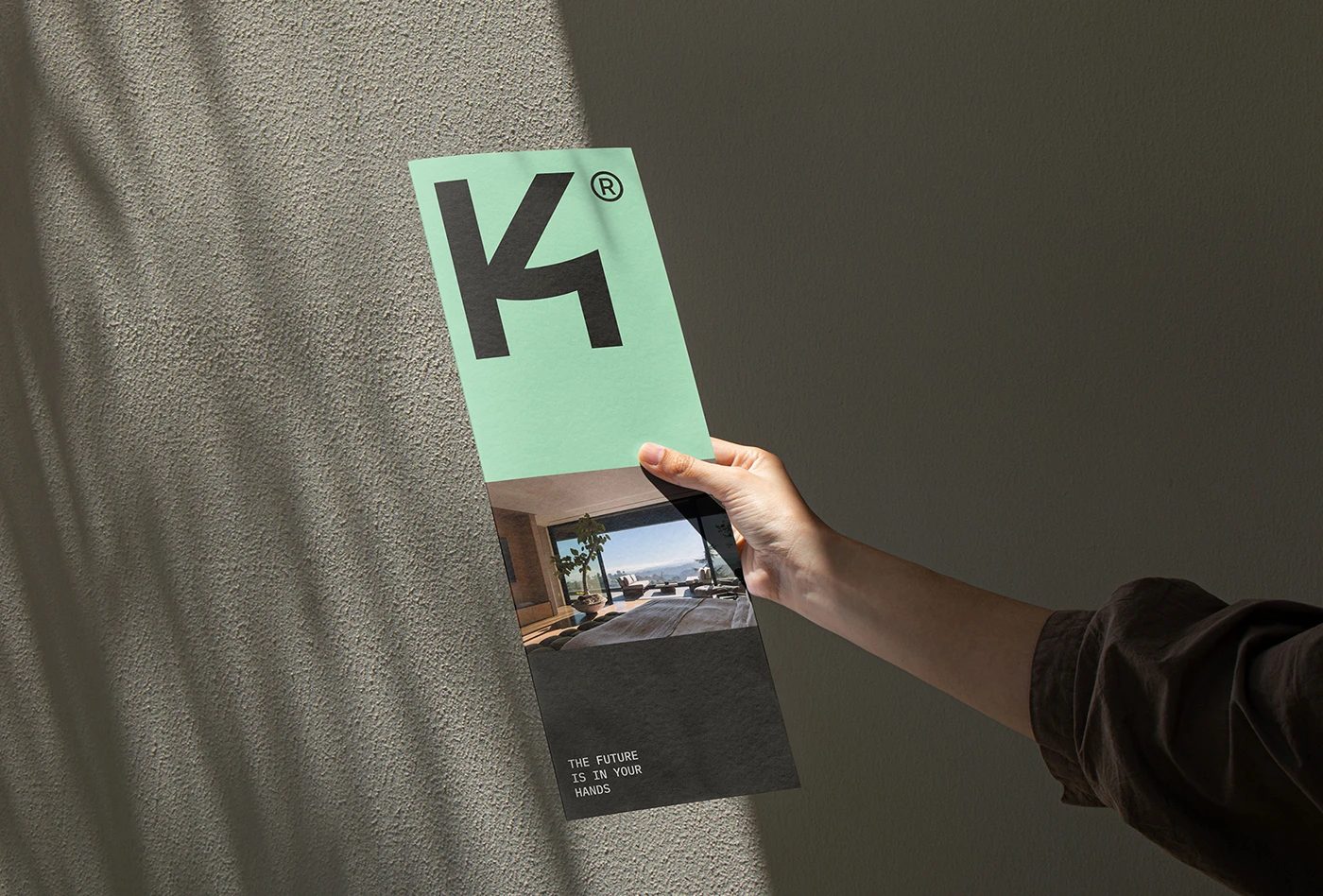 Image 3: KORBA architectural studio branding printed brochure pamphlet with K monogram