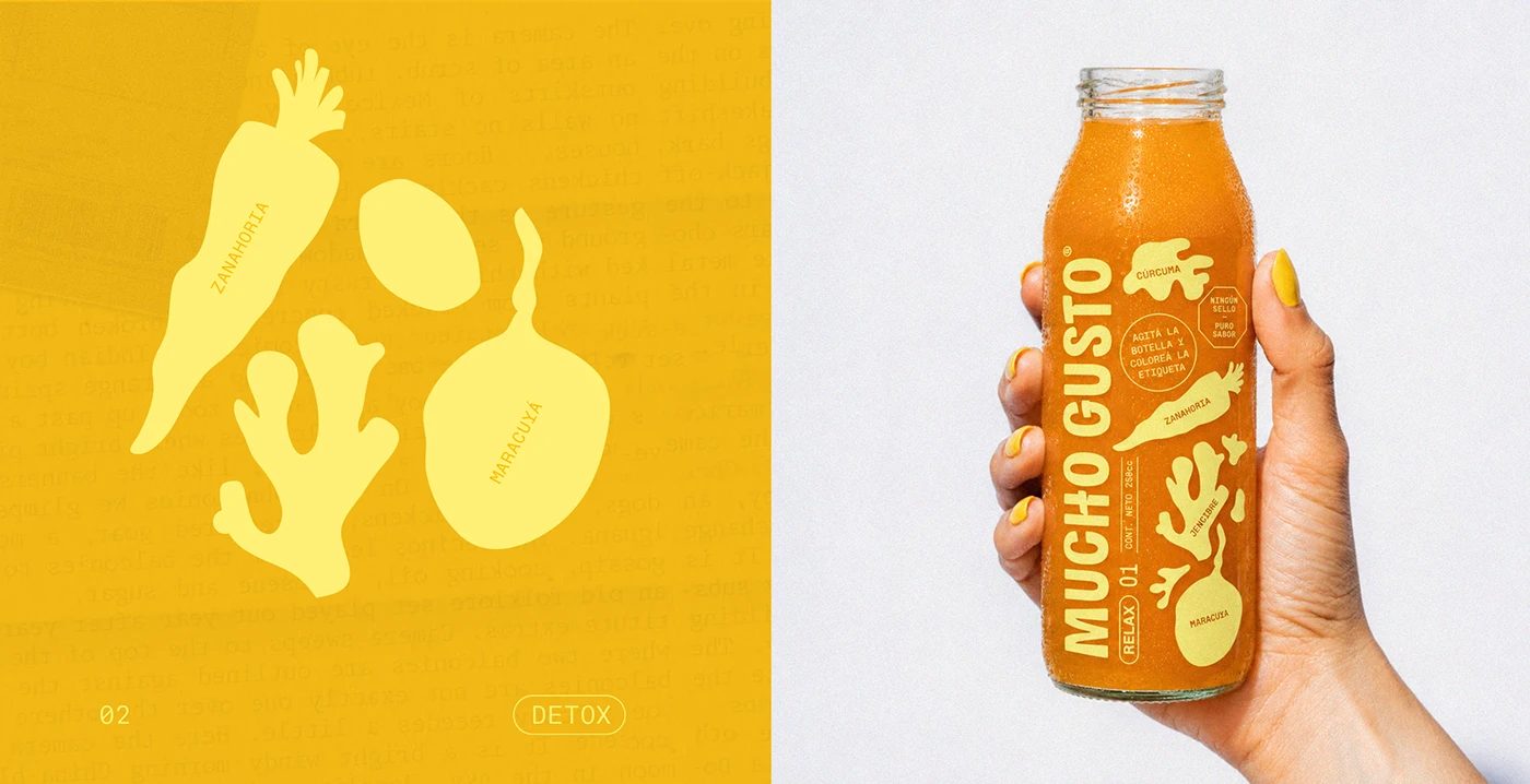 Image 4: Mucho Gusto beverage branding vector illustrations and bottle label design