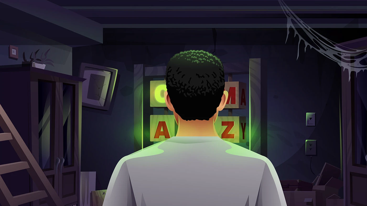 Image 13: serag basel سراج باسل Character design children's book motion design animation motion graphics after effects Saudi Arabia Dark room
