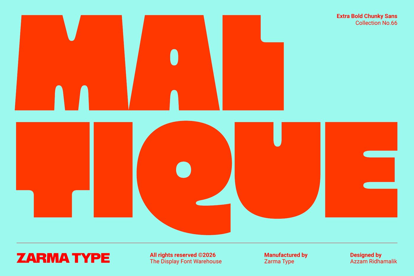 Image 1: Maltique extra bold chunky sans typography font specimen title by Zarma Type