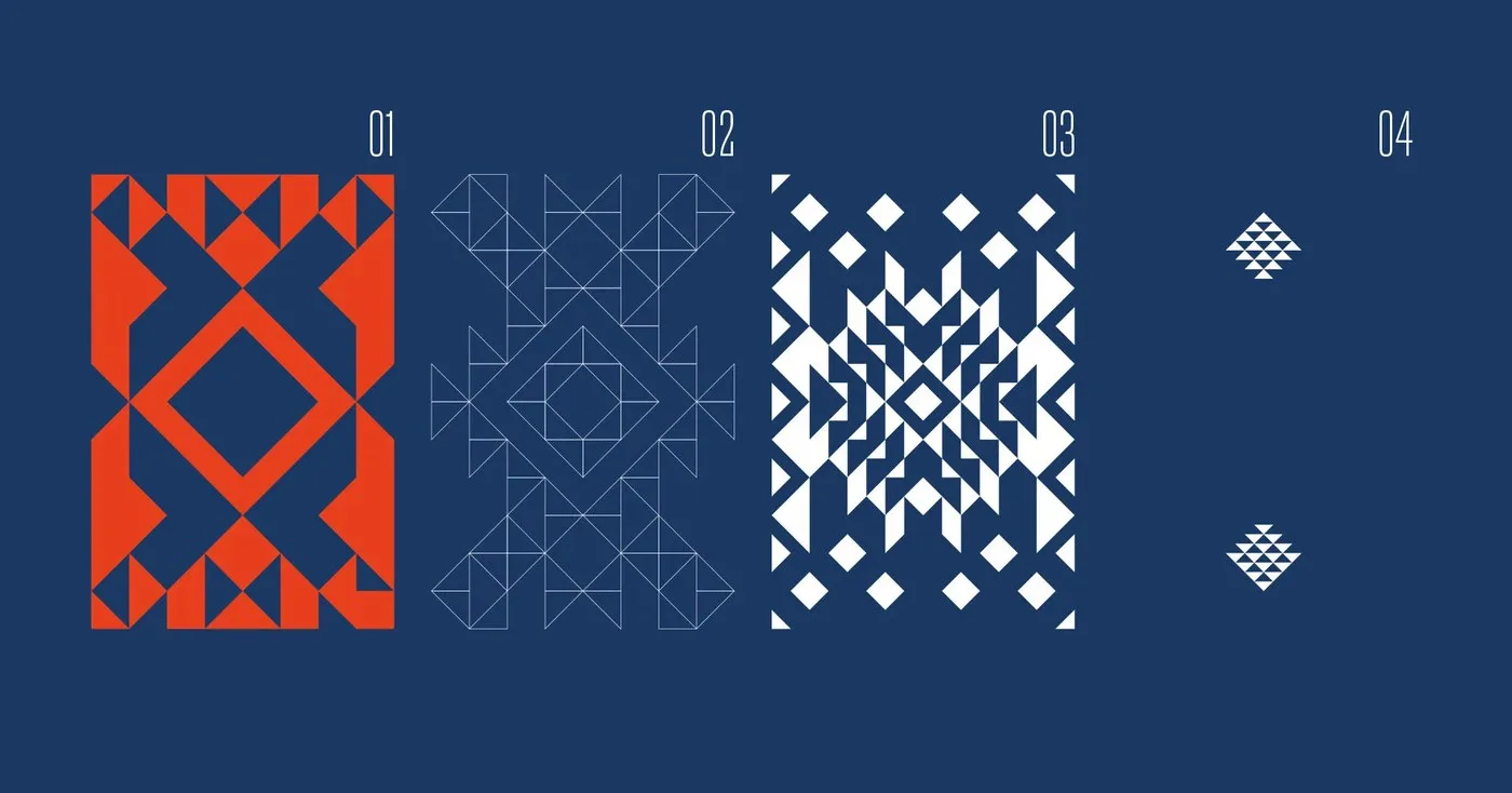 Image 5: tinkuy patterns posters vol 2 amuki estudio layout featuring combination of typographic modules and shapes