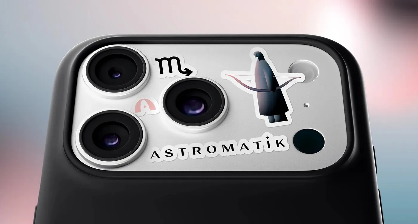 Image 6: Astromatik app branding ux ui sencer b. yilmaz mobile application screens rendered on hardware mockup