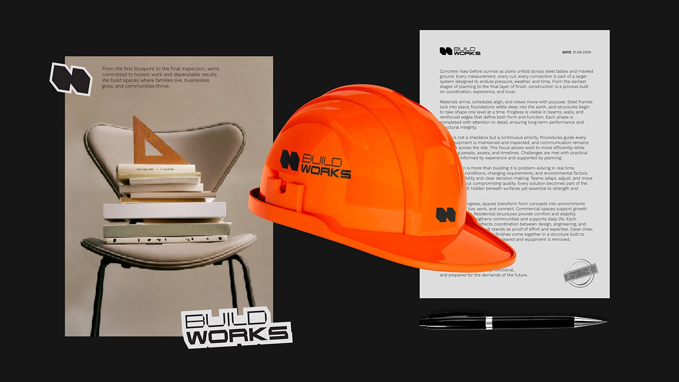 Image 11: BUILDWORKS branding identity detail 11