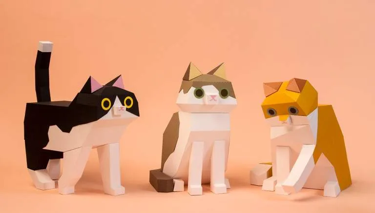 Img08 - Kitten Paper Kits 3D Paper Sculpture Design System