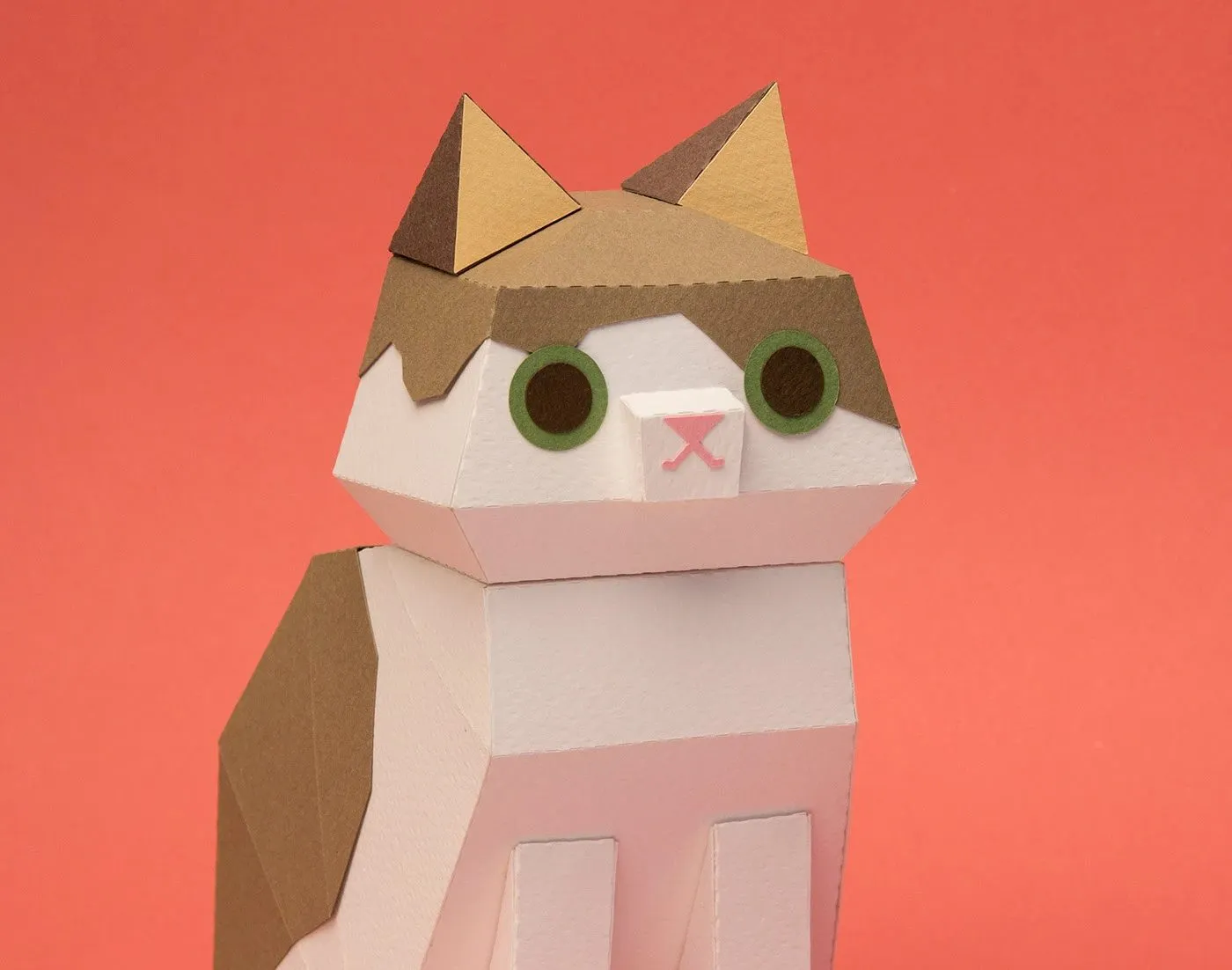 Image 8: Kitten Paper Kits paper kitten head assembly construction detail design