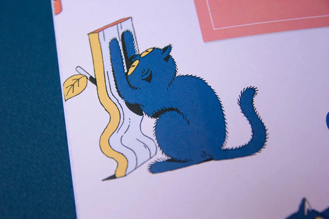 Image 9: Kitten Paper Kits flat-lay packaging sheet design with scored fold lines and instructions