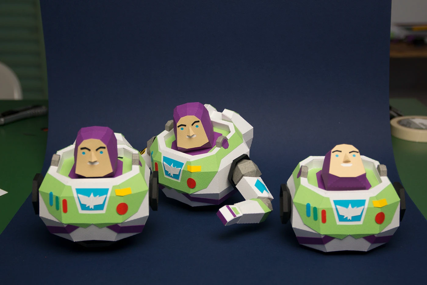 Image 21: toy story pixar Exhibition papercraft Zurg buzz lightyear disney lowpoly sculpture