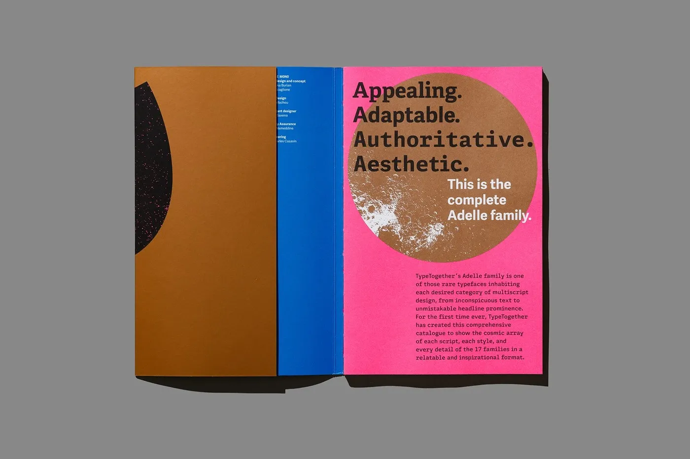 Image 2: Fluorescent spot color specimen page — typography design by Tereza Bettinardi