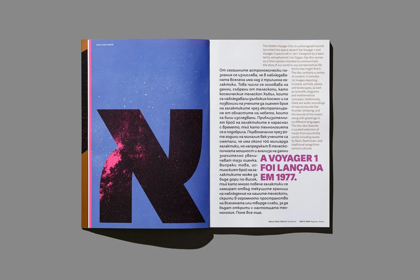 Image 6: Cosmic orbital grid specimen spread — typography design by Tereza Bettinardi