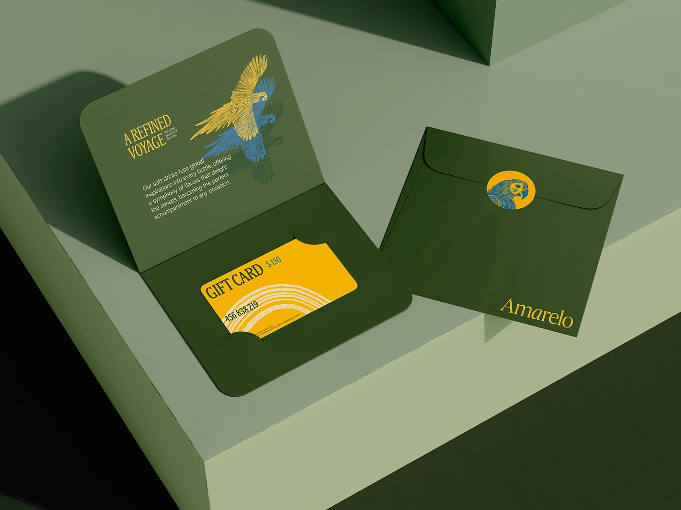 Image 4: Amarelo Beverages branding gift card folder and envelope seal