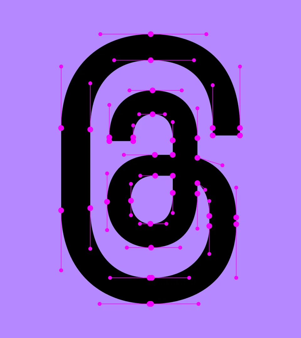 Image 4: instagram sans @ glyph with grid lines