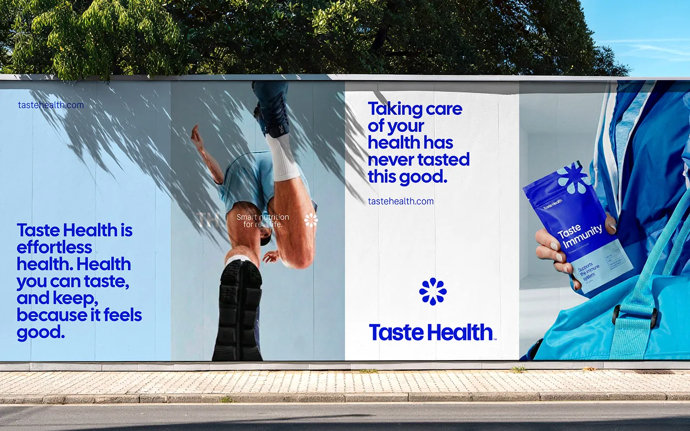 Taste Health: Bold Typography Meets Cobalt Blue in Modern Nutrition Branding