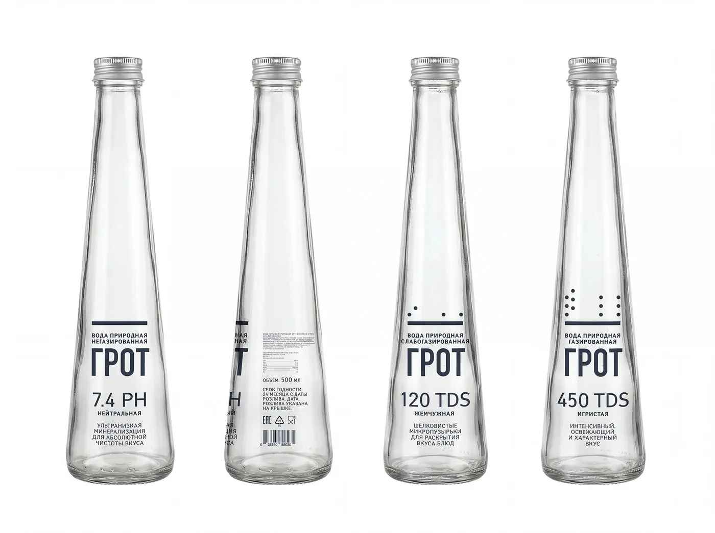 GROT Premium Water: High-Tech Minimalism and Smart Packaging by Mariya Churilo