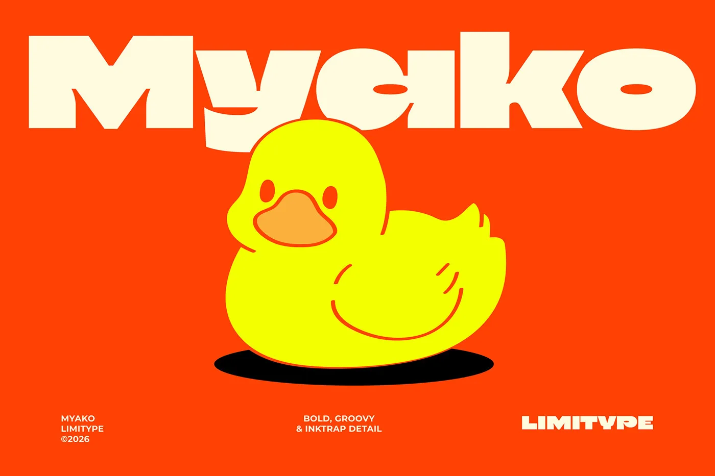Myako Display Font: Heavy Stems and Inktrap Details for Modern Packaging