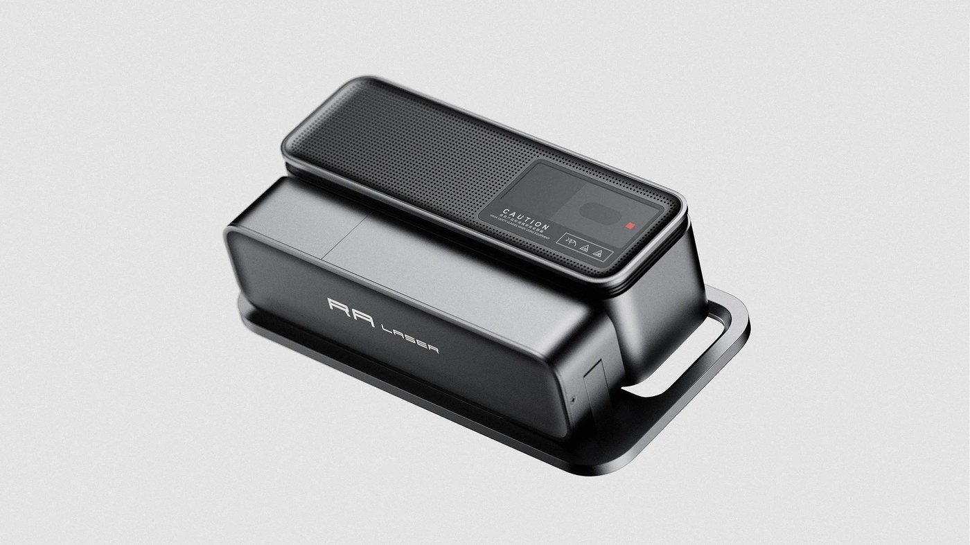 Image 1: ra laser z3 compact portable device front view-11326-ra-laser-z3-a-minimalist-and-foldable-portable-engraver-design