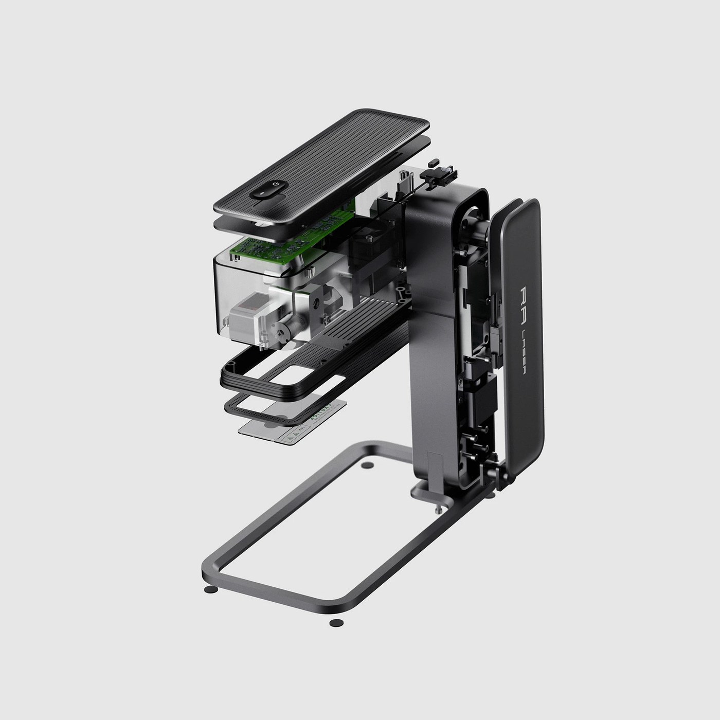 Image 3: ra laser z3 folded book size shape layout-11326-ra-laser-z3-a-minimalist-and-foldable-portable-engraver-design