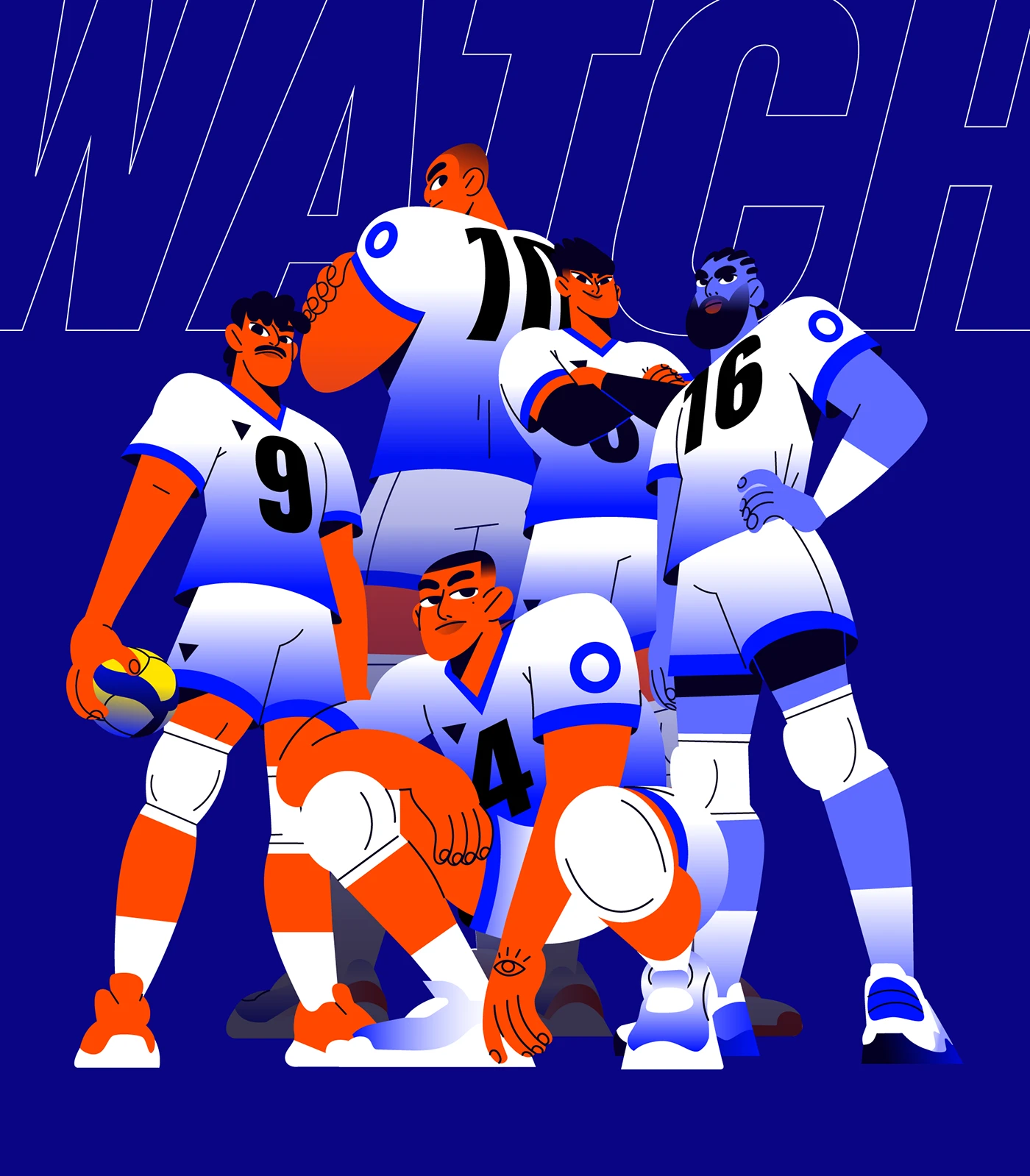 Image 5: volleyball sports animation motion design 2D Animation after effects character animation explainer video trailer character animations