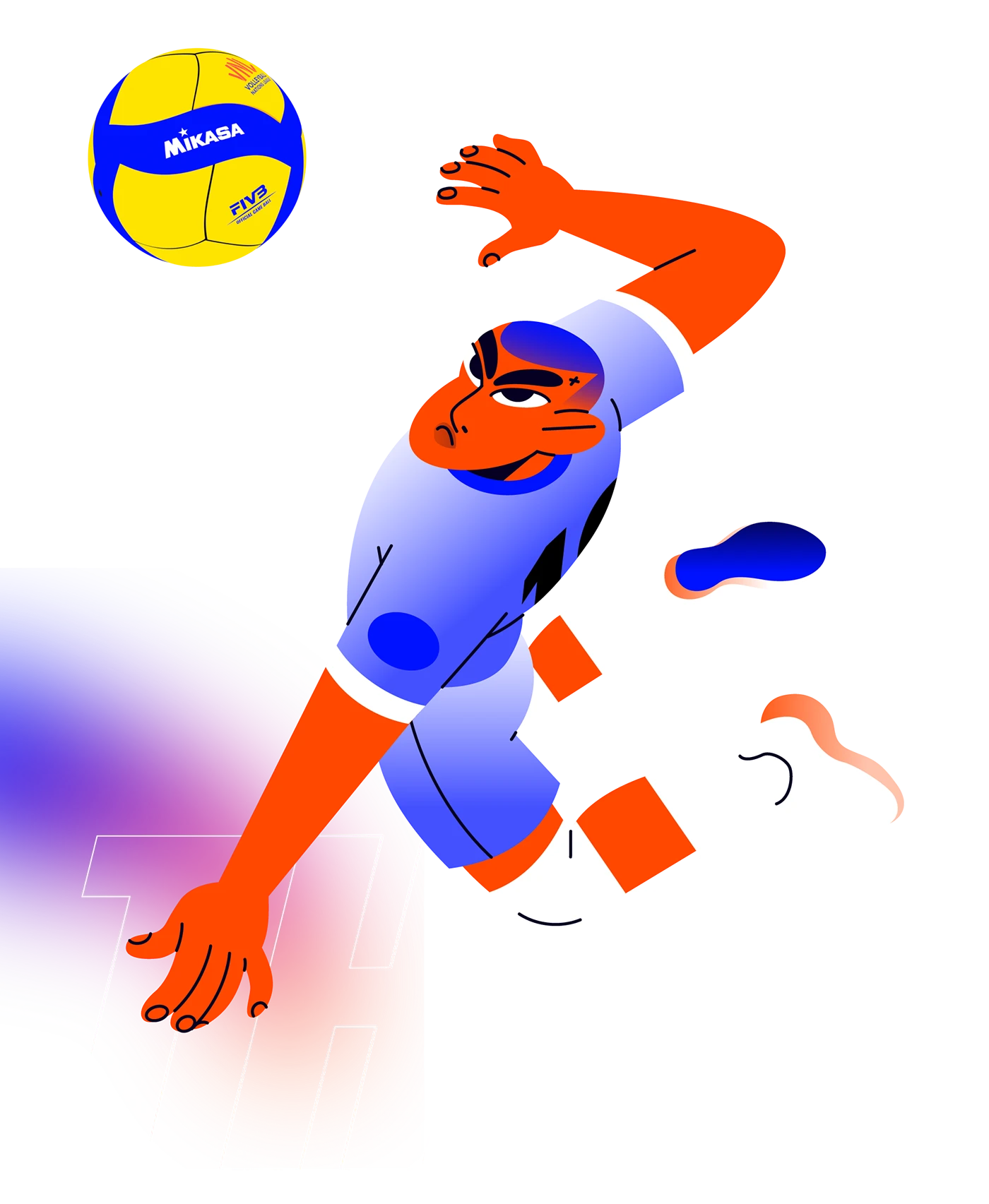Image 6: volleyball sports animation motion design 2D Animation after effects character animation explainer video trailer character animations