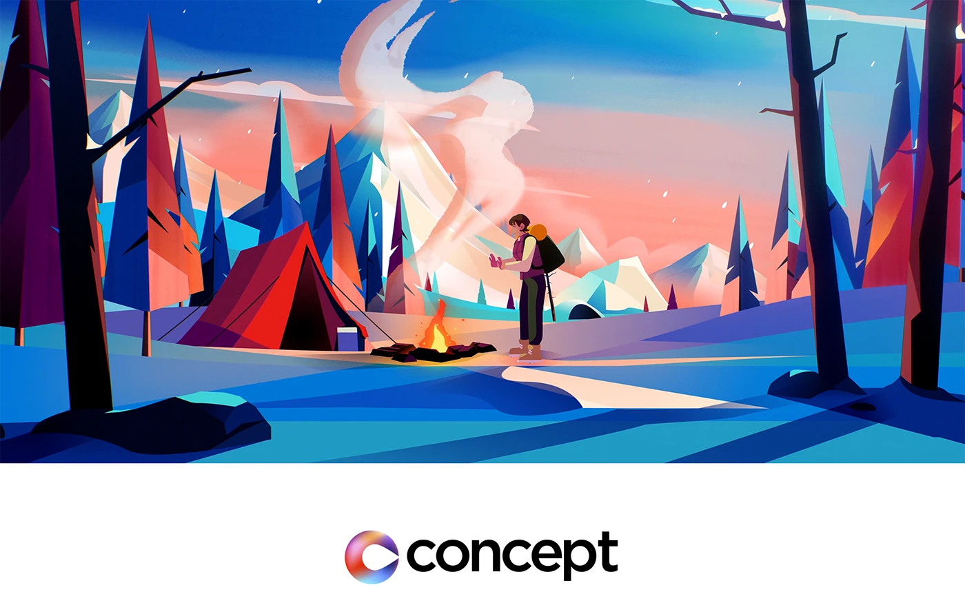 Image 1: Nature Landscape mountains hiking Travel adventure 2D Animation motion design city ILLUSTRATION