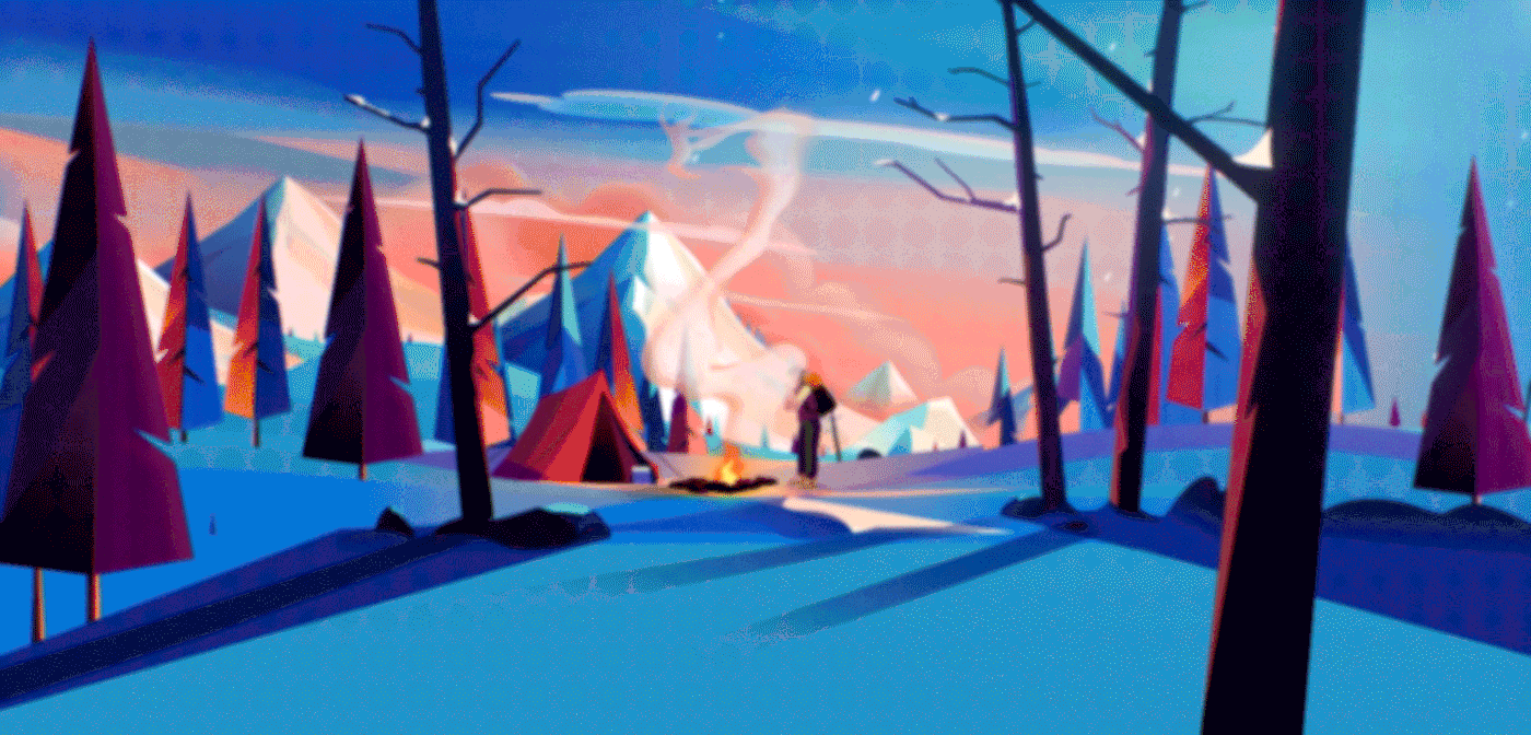 Image 3: Nature Landscape mountains hiking Travel adventure 2D Animation motion design city ILLUSTRATION