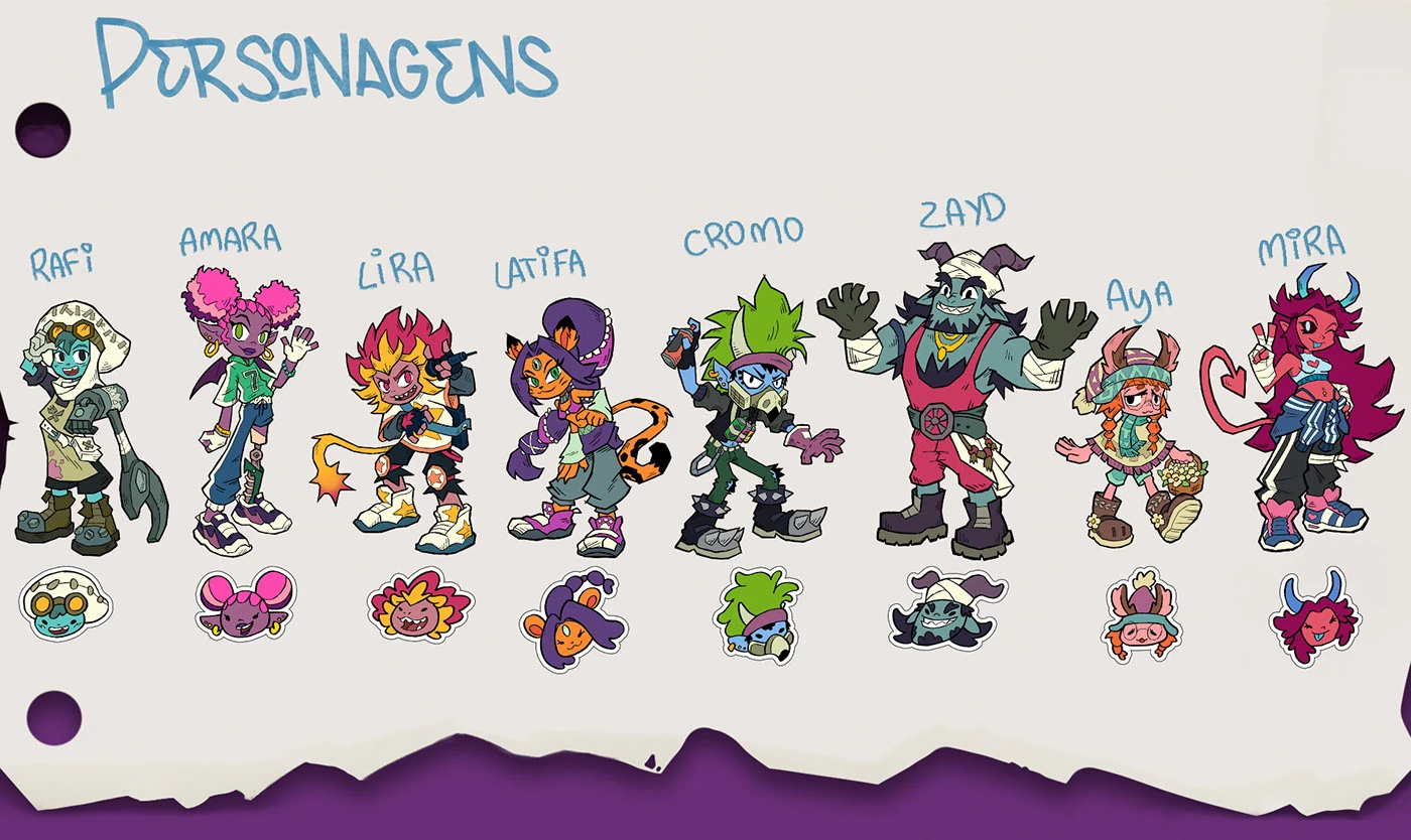 Image 12: Contain: colorful and fantastic cartoon character designs, representing different ethnicities.
