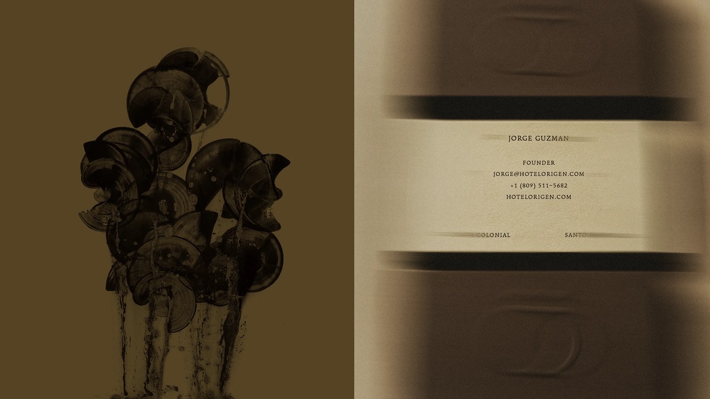 Image 3: hotel rigen fugitiva .co branding business cards with abstract illustration