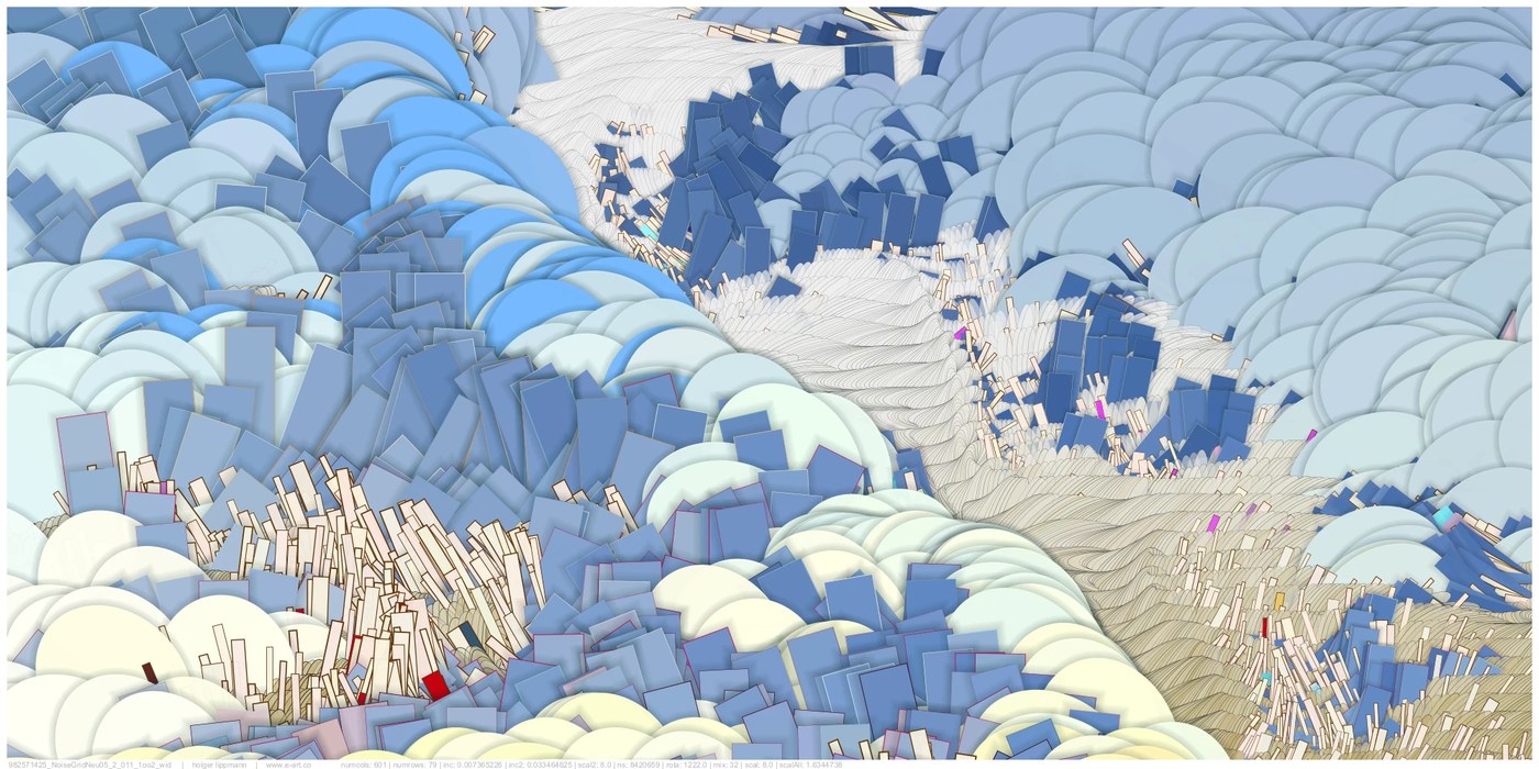 Image 2: noise-scape 2025 holger lippmann code-based landscape matrix composition