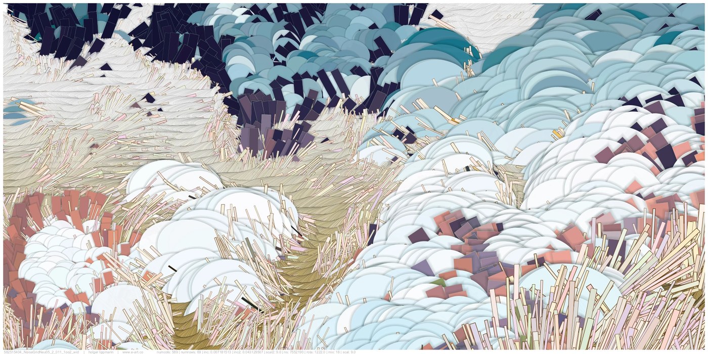 Image 6: noise-scape 2025 holger lippmann generative art landscape matrix detail