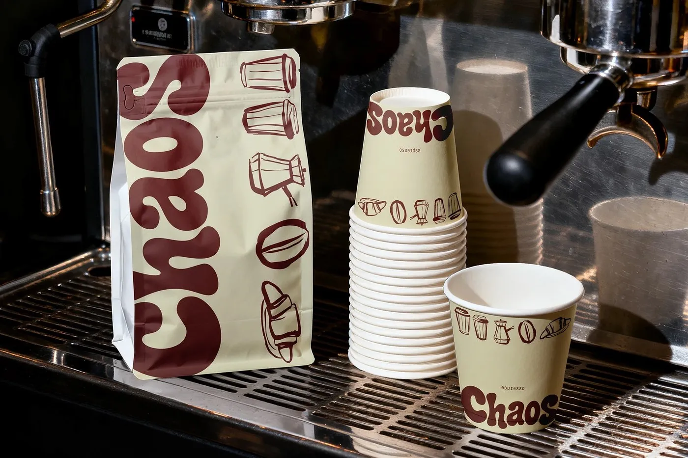 Img03 - Chaos Brand Identity: A Tactile Coffee Experience by Youssef Abdelhamid