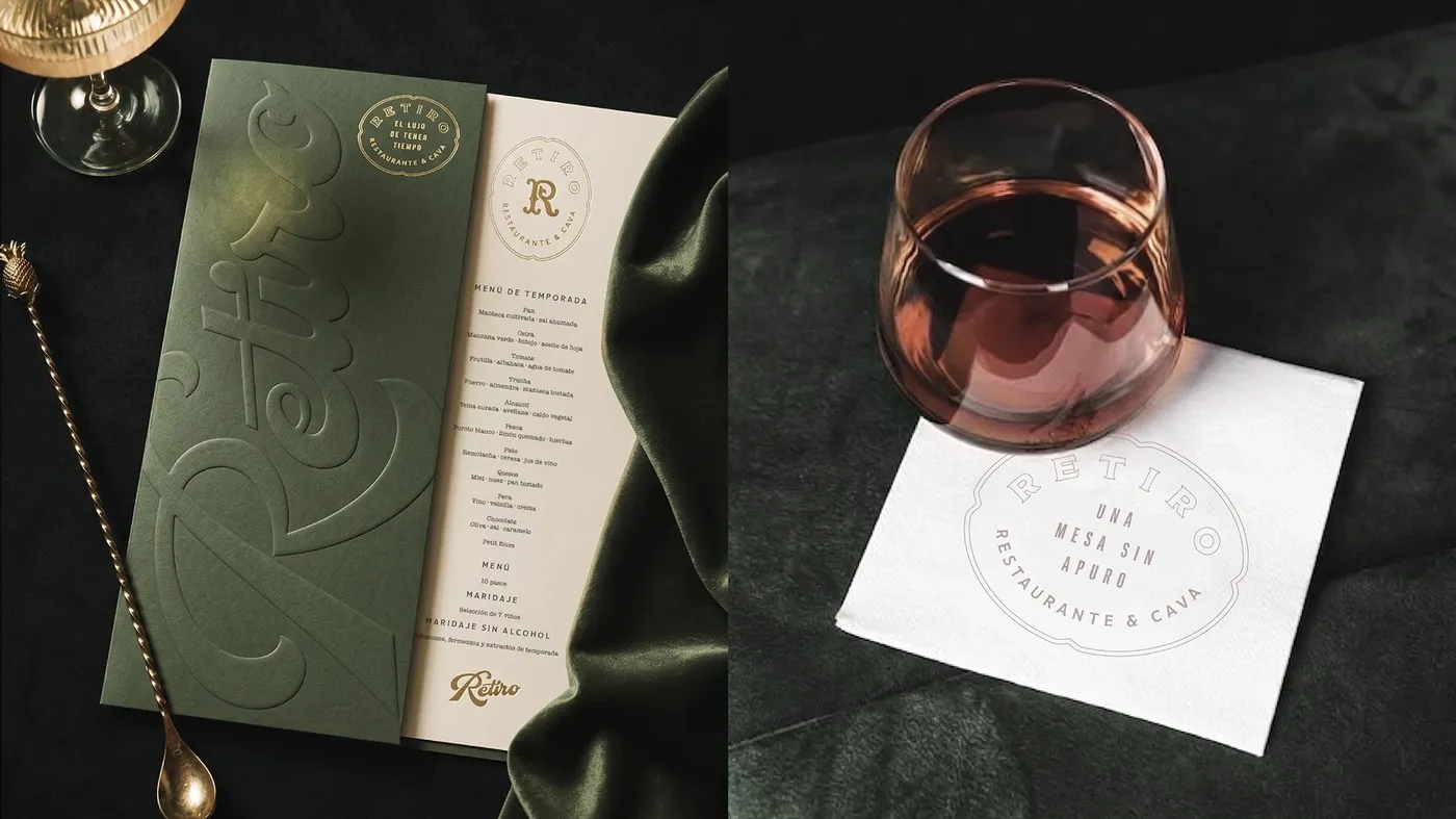 Img02 - RETIRO Branding Identity by Luciano Quintana: Tactile Elegance in Restaurant Design