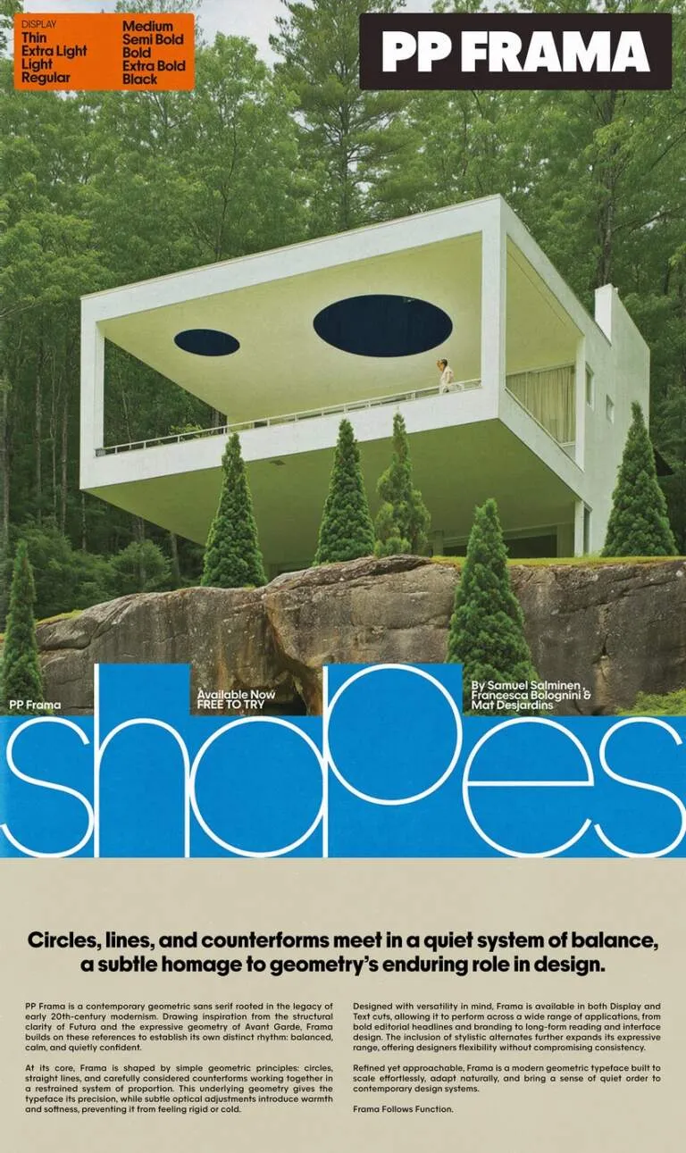 PP Frama: Pangram Pangram's Modern Twist on Classic Geometric Typography Img01 - PP Frama: Pangram Pangram's Modern Twist on Classic Geometric Typography