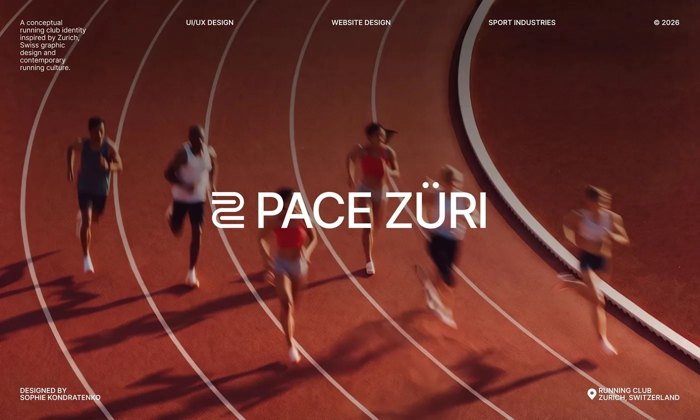 Pace Züri Web Design by Sophie Kondratenko: Swiss Grid Meets Running Telemetry