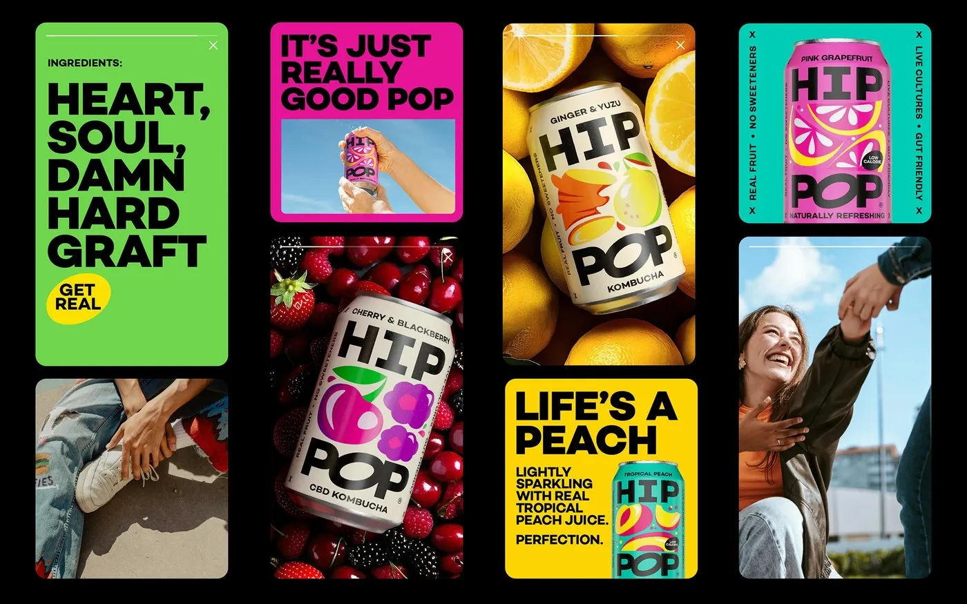 Hip Pop Packaging Design: Bold Visual Identity for Functional Soda by Robot Food