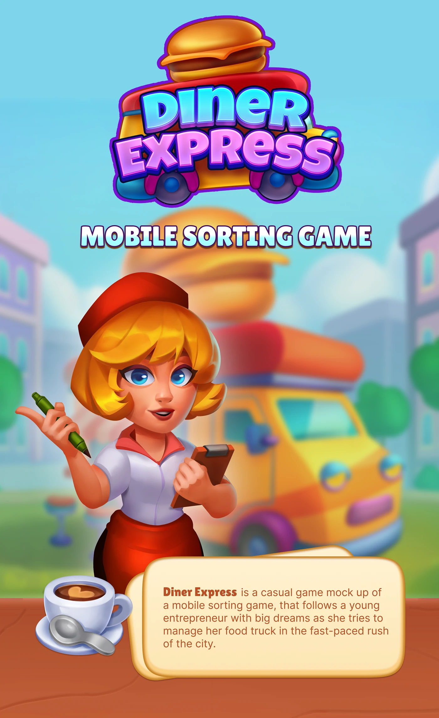 Diner Express: Mobile Sorting Game UI Visual Design